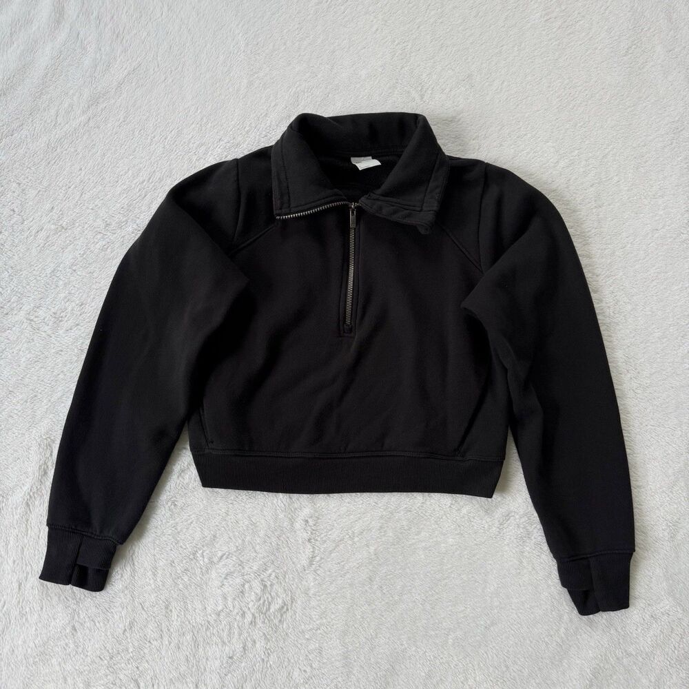 All In Motion Women's Active Comfort 1/2 Zip Pullover Sweatshirt Black Size S